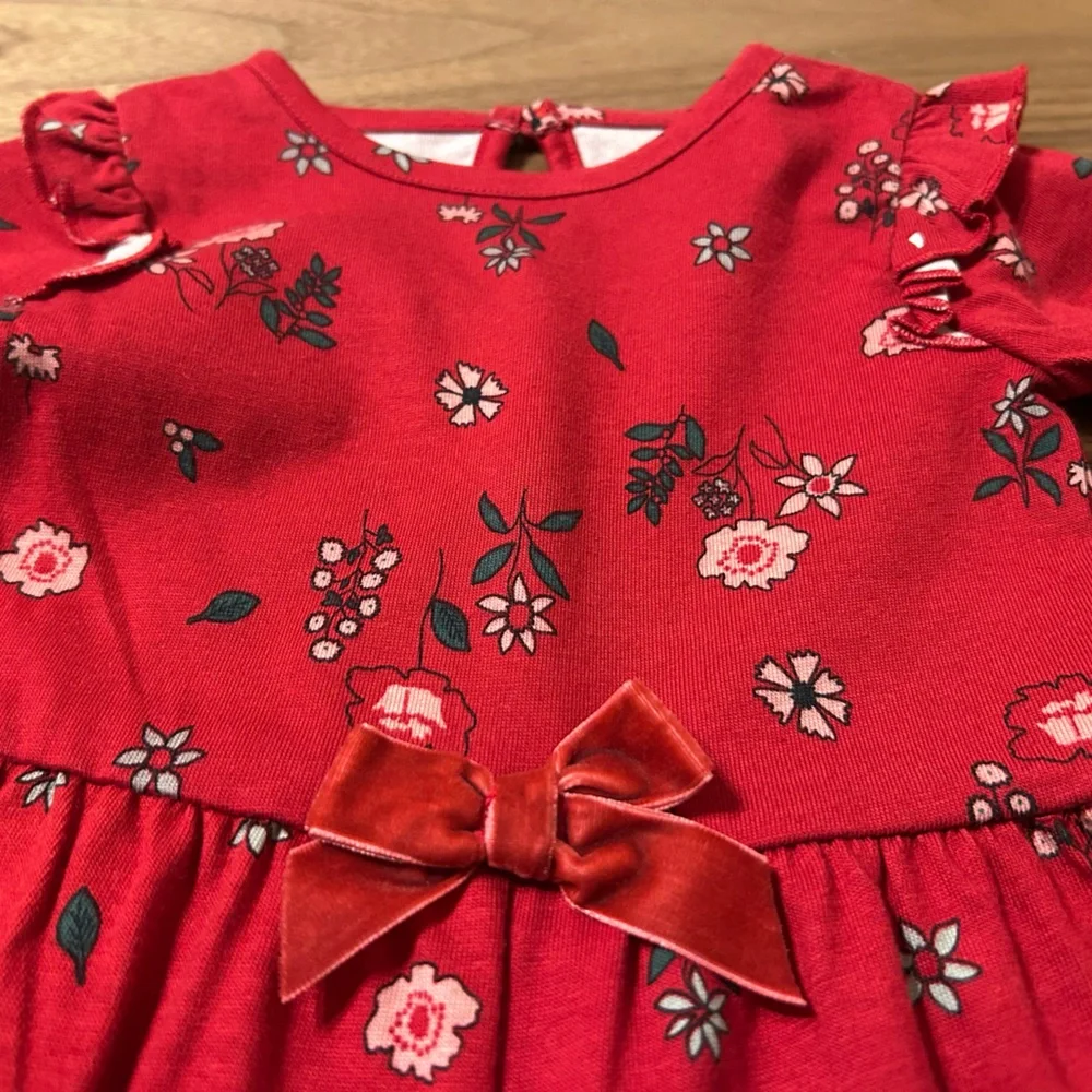 Carters Red Floral One Piece Size 3M